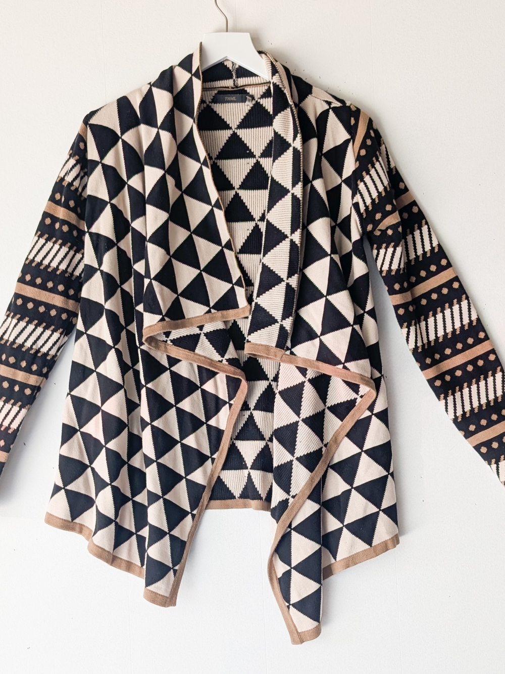 Anthropologie THML Womens Asymmetrical Open Front Waterfall Cardigan Size XS